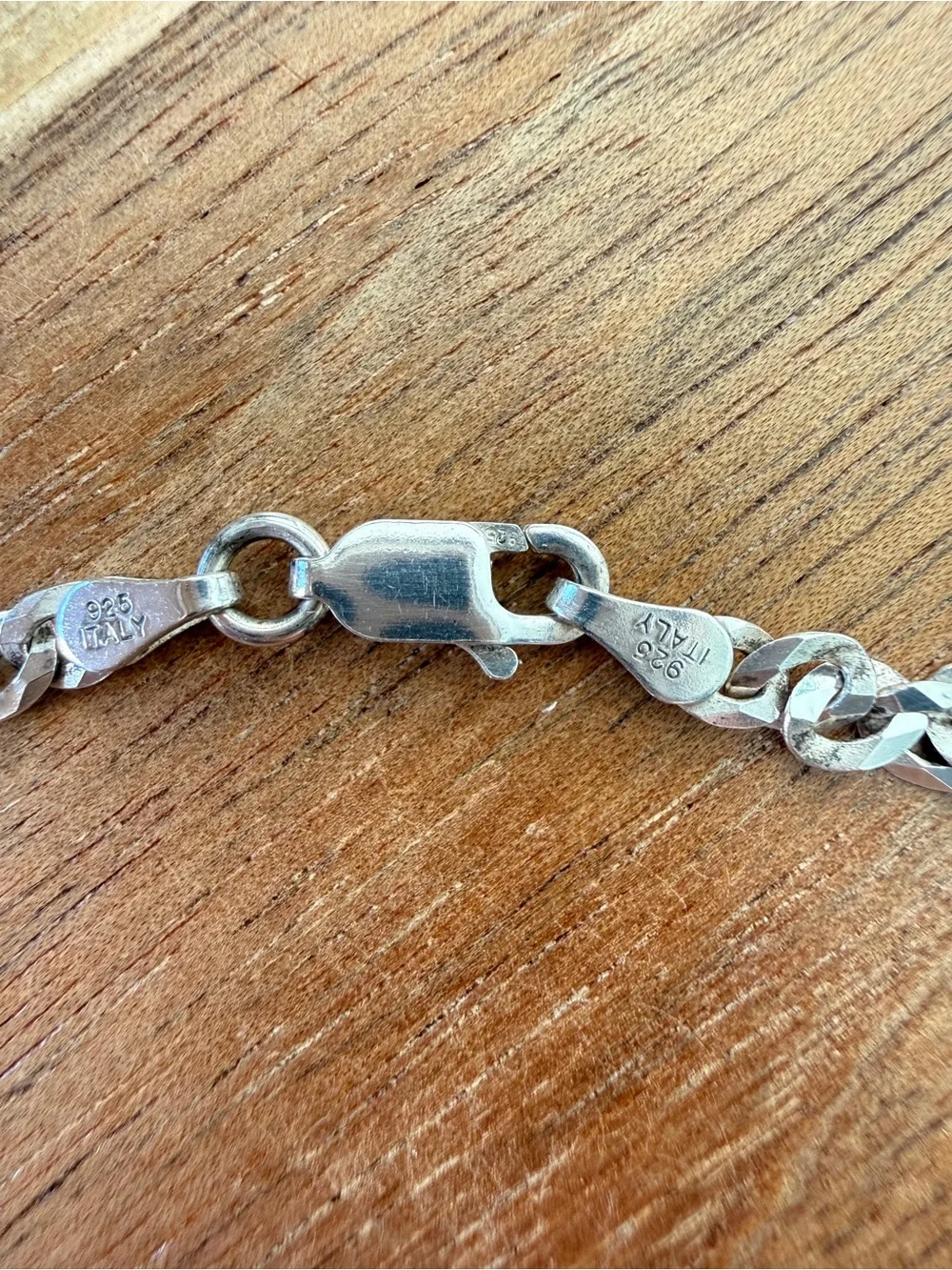 Vintage Italian 925 Sterling Silver 18in Diamond Cut Curb Cuban Necklace Chain